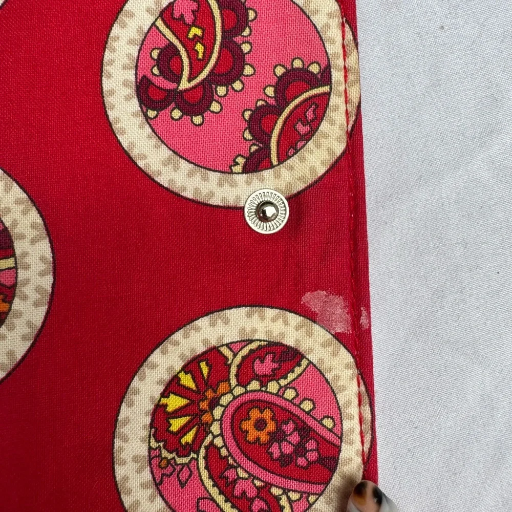Vera Bradley Red & Pink Paisley Quilted Fold-Over Cosmetic Bag - Picture 4 of 4